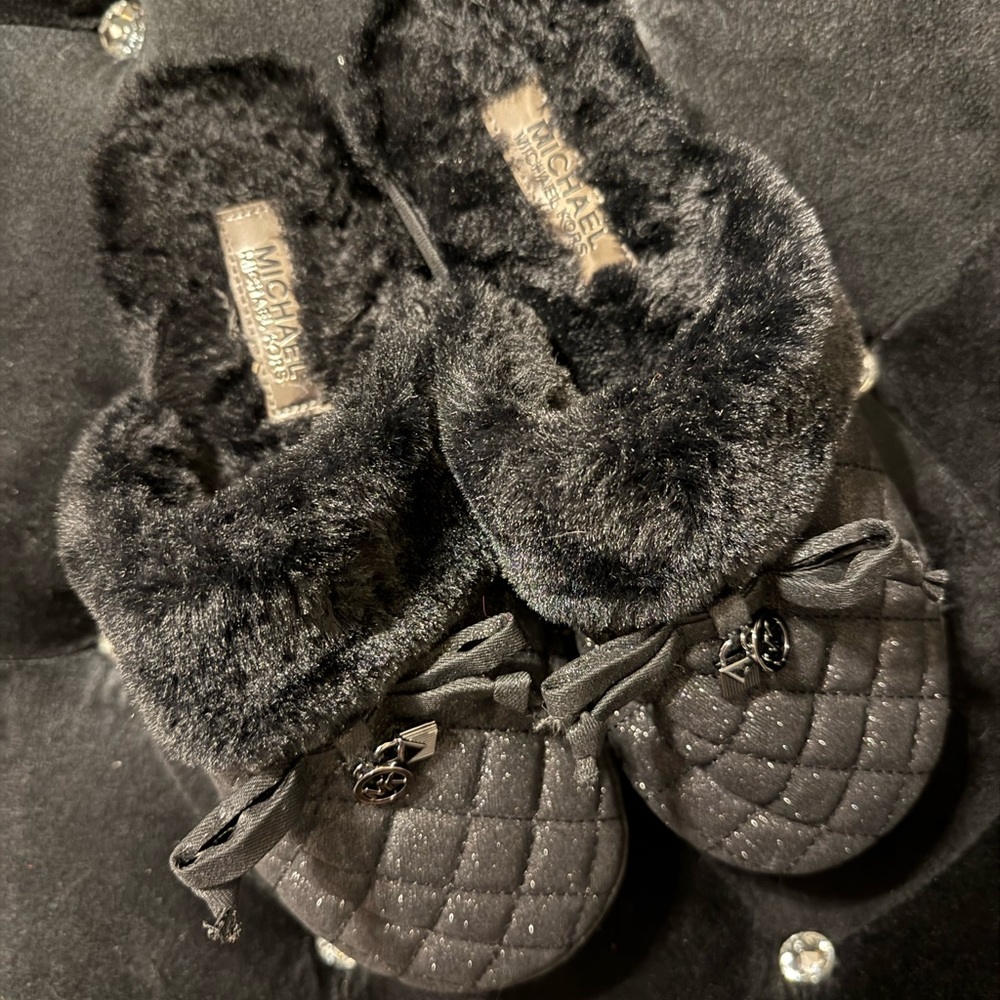 Michael Kors Dark Fur Slippers